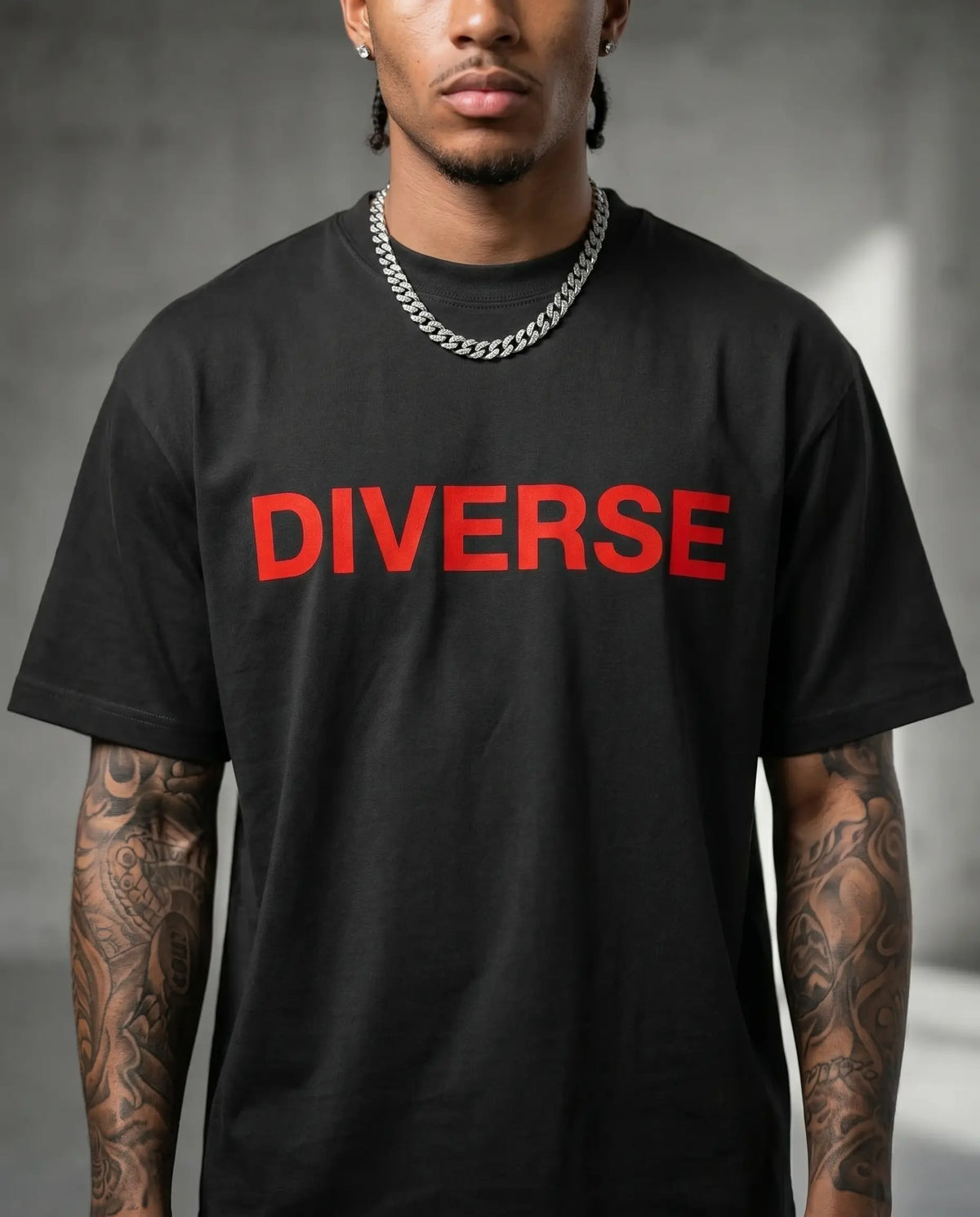 Diverse Thumbprint Tee (Black/Red)